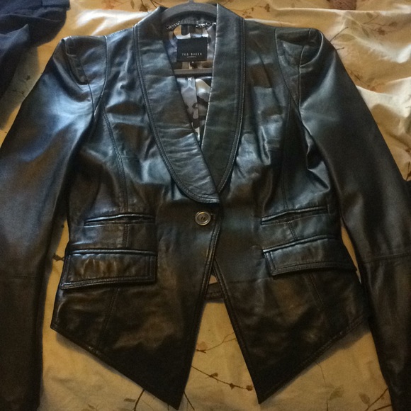 Ted Baker Leather jacket size 2 - Picture 6 of 11
